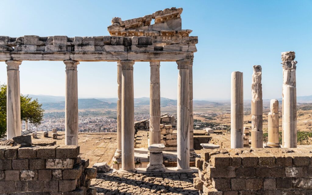 Ancient ruins in Pergamon, one of the Seven Churches of Revelation in western Turkey
