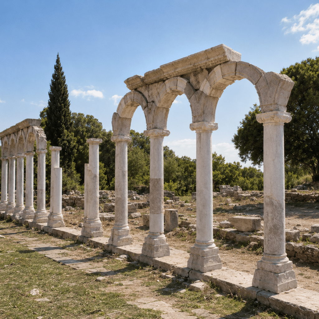 Ancient ruins in Thyatira, one of the Seven Churches of Revelation in western Turkey